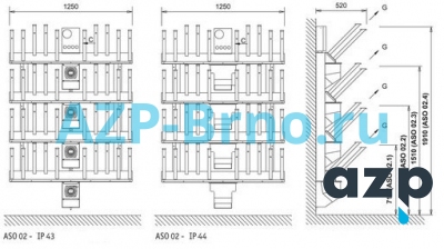 Сушилка с 1 агрегатом (на 5 пар обуви)-230В 50Гц ASO 02 AZP Brno Чехия (фото, схема)